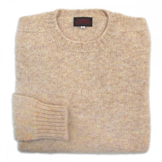 O'Connell's Scottish Shetland Wool Sweater - Heathered Oat