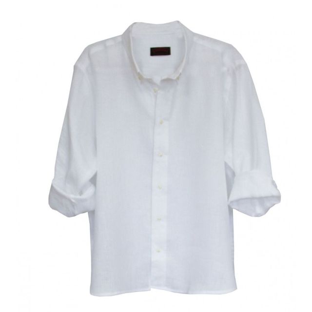 O'Connell's Women's Button Down Shirt - Linen - White (Q670-10)