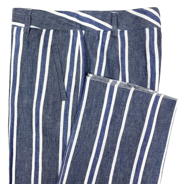 O'Connell's Women's Mary Ann Linen Trousers - Stripe - Blue & White (1251CA-03)