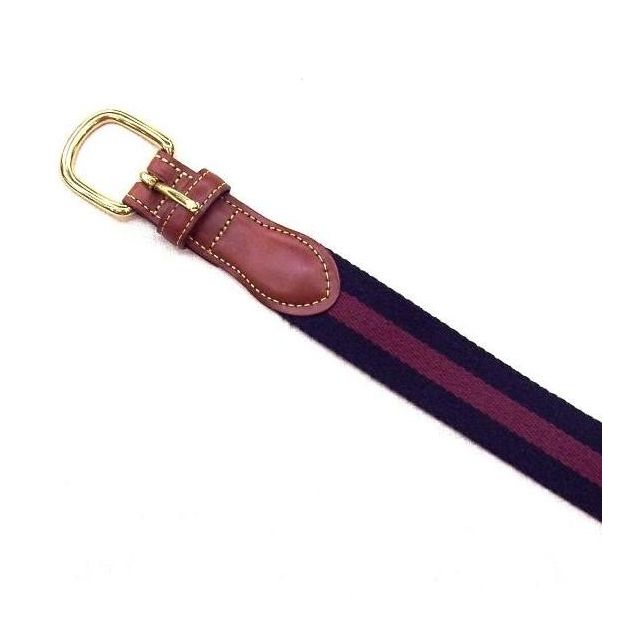 O'Connell's Cotton Surcingle Belt - Navy with Burgundy stripe