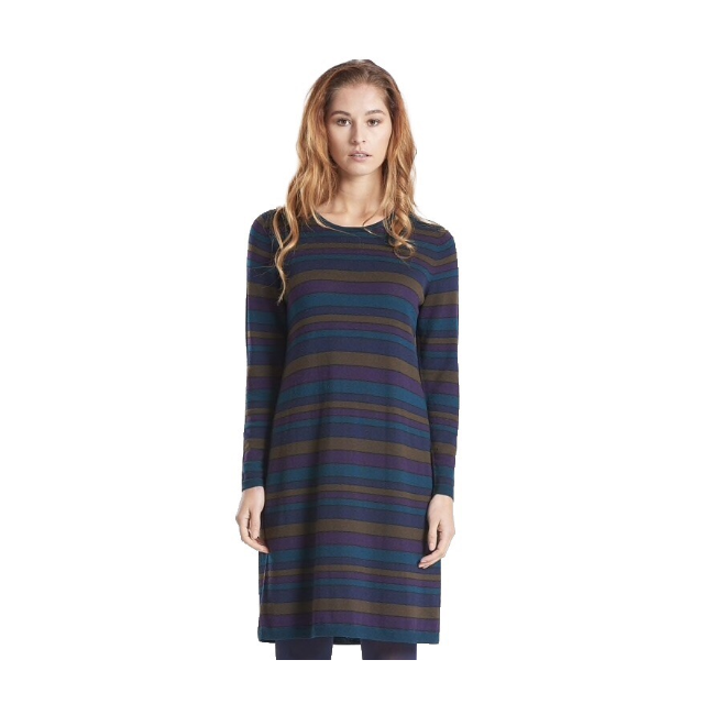 O'Connell's Merino Knit Dress - Teal, Navy, Brown, Aubergine & Black