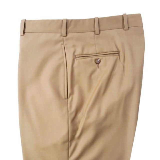 O'Connell's plain front wool Prunelle Gabardine Trousers - British Tan