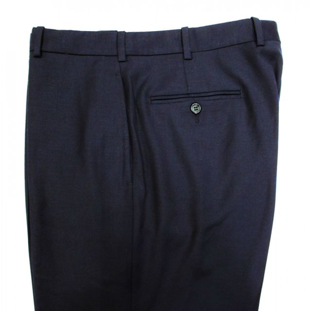 O'Connell's plain front wool Prunelle Gabardine Trousers - Navy