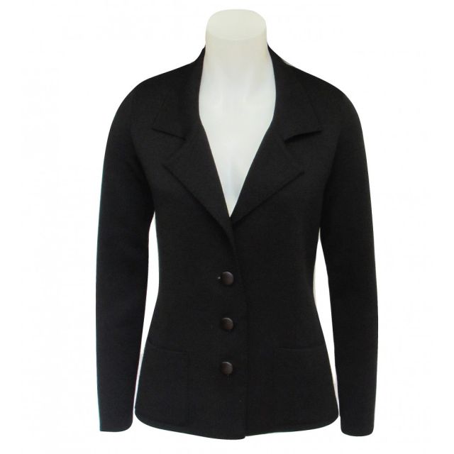 O'Connell's Women's Fitted Cotton Knit Jacket - Stella - Black (M6139)