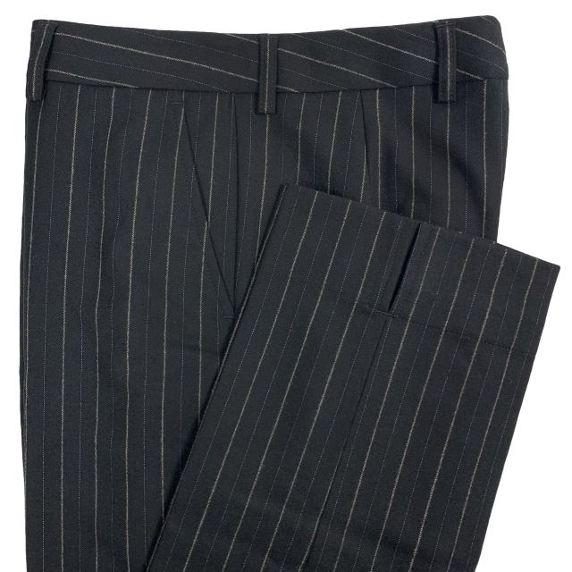 O'Connell's Women's Rebecca Wool Flannel Trousers - Pinstripe - Black & White (1184CA-01)