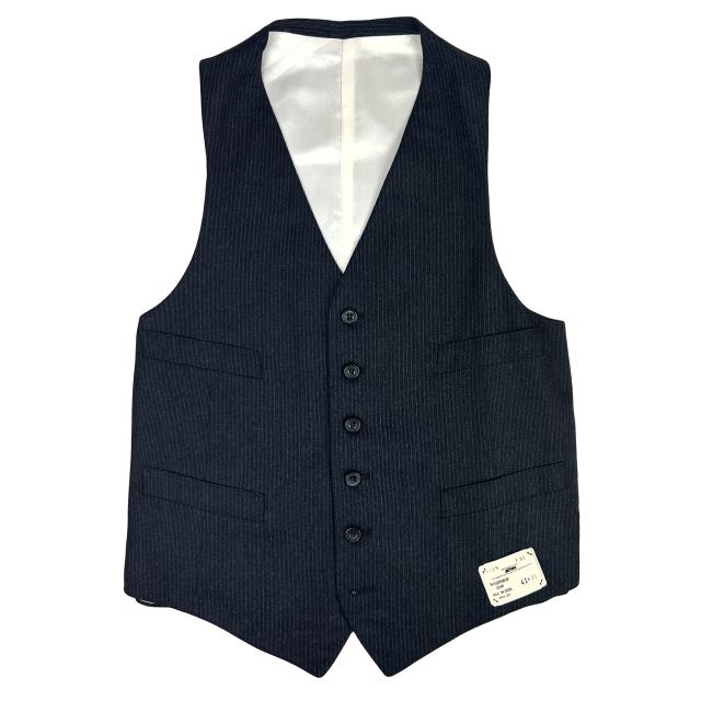 O'Connell's Wool Flannel Pinstripe Vest - Charcoal Blue (6519)