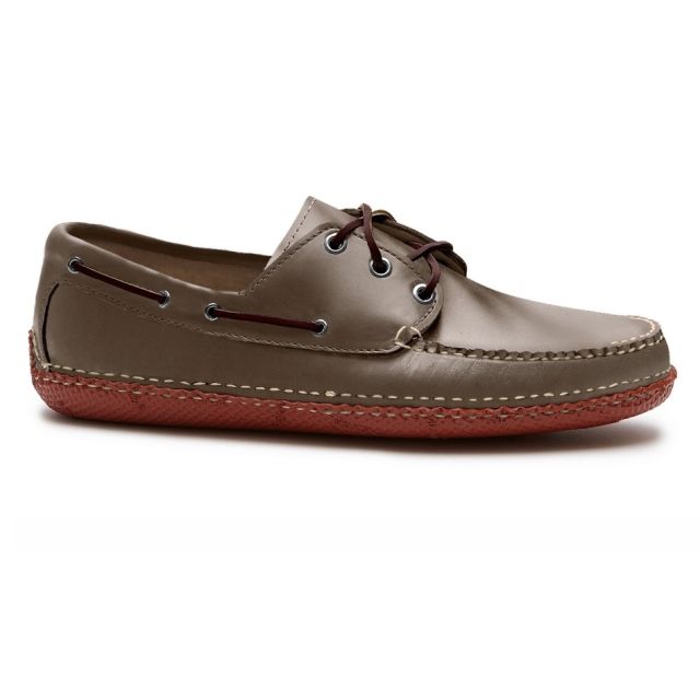 Quoddy Boat Moc - Natural Chromexcel with Red Handsewn Vibram Sole