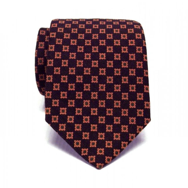 Seaward & Stearn English Wool Challis Tie - Neat - Brn1 (69120)