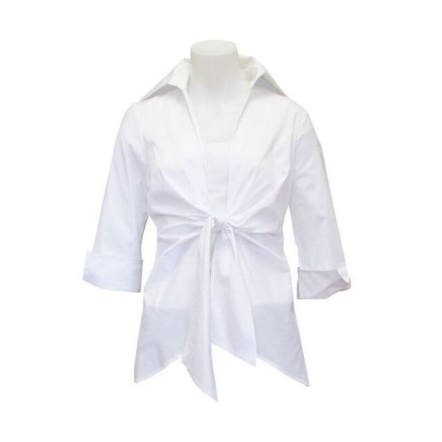 O'Connell's Women's Tie Front Blouse - White (3S539)