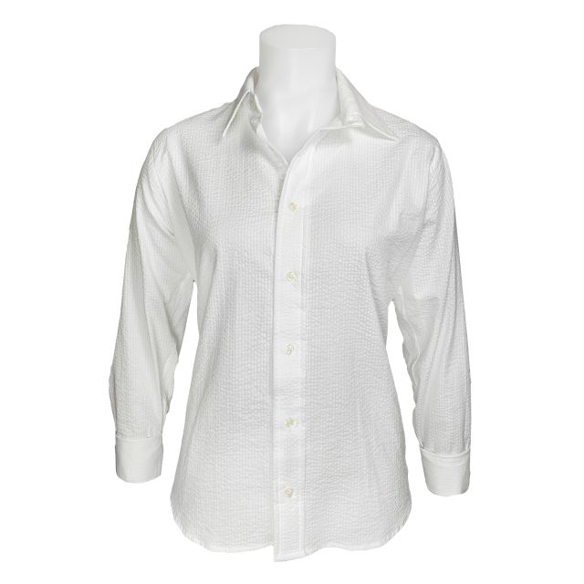 O'Connell's Women's Seersucker Shirt - White