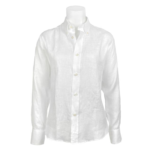 Women's Seaward & Stearn Linen Button Down Shirt - White (312/3)