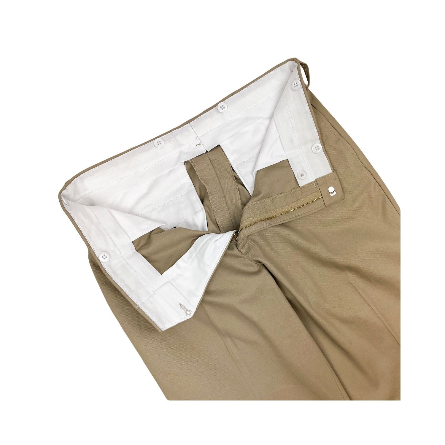 O'Connell's Khakis - plain front Cotton Twill Trousers - Khaki
