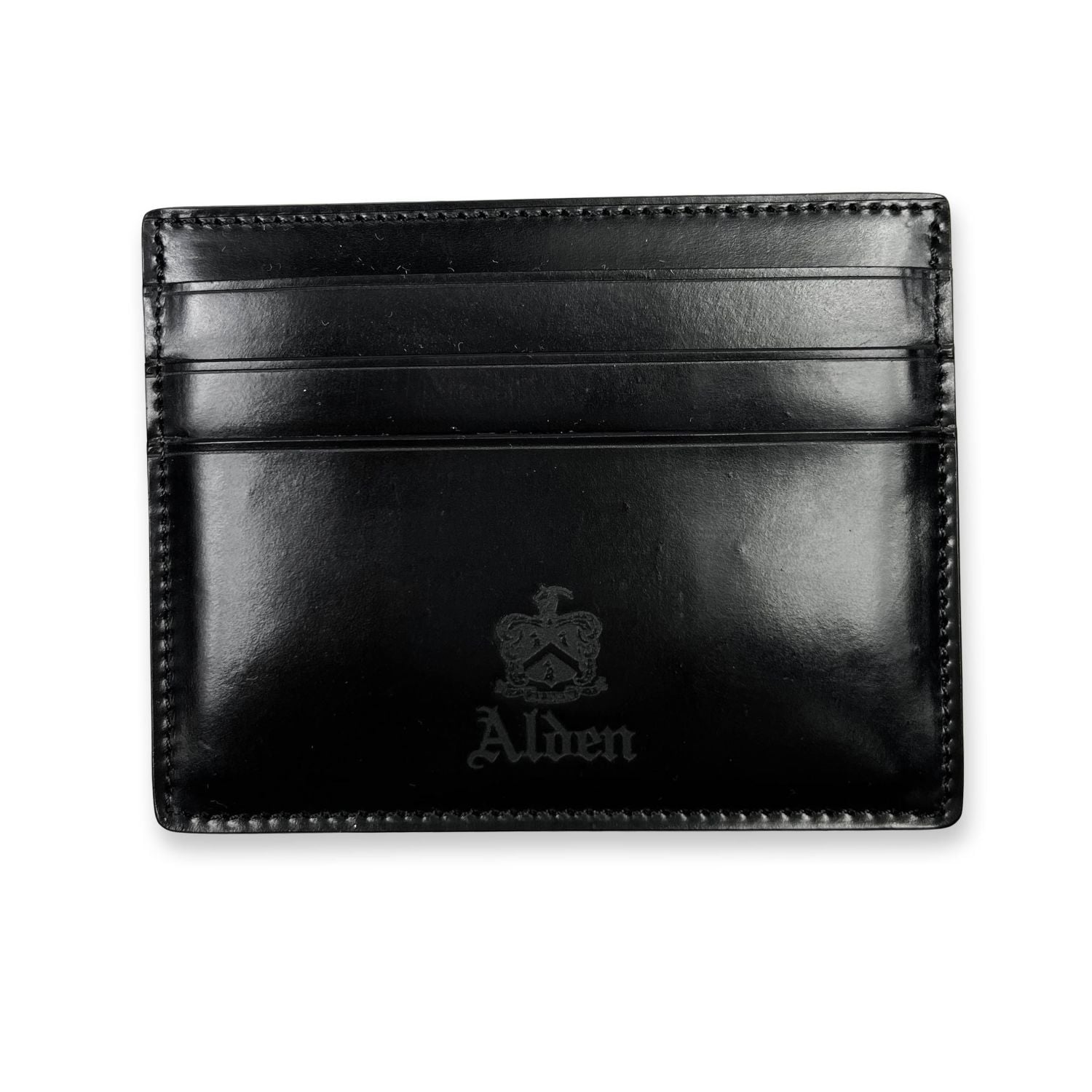 Alden Genuine Horween Shell Cordovan Card Case - Black | Men's and