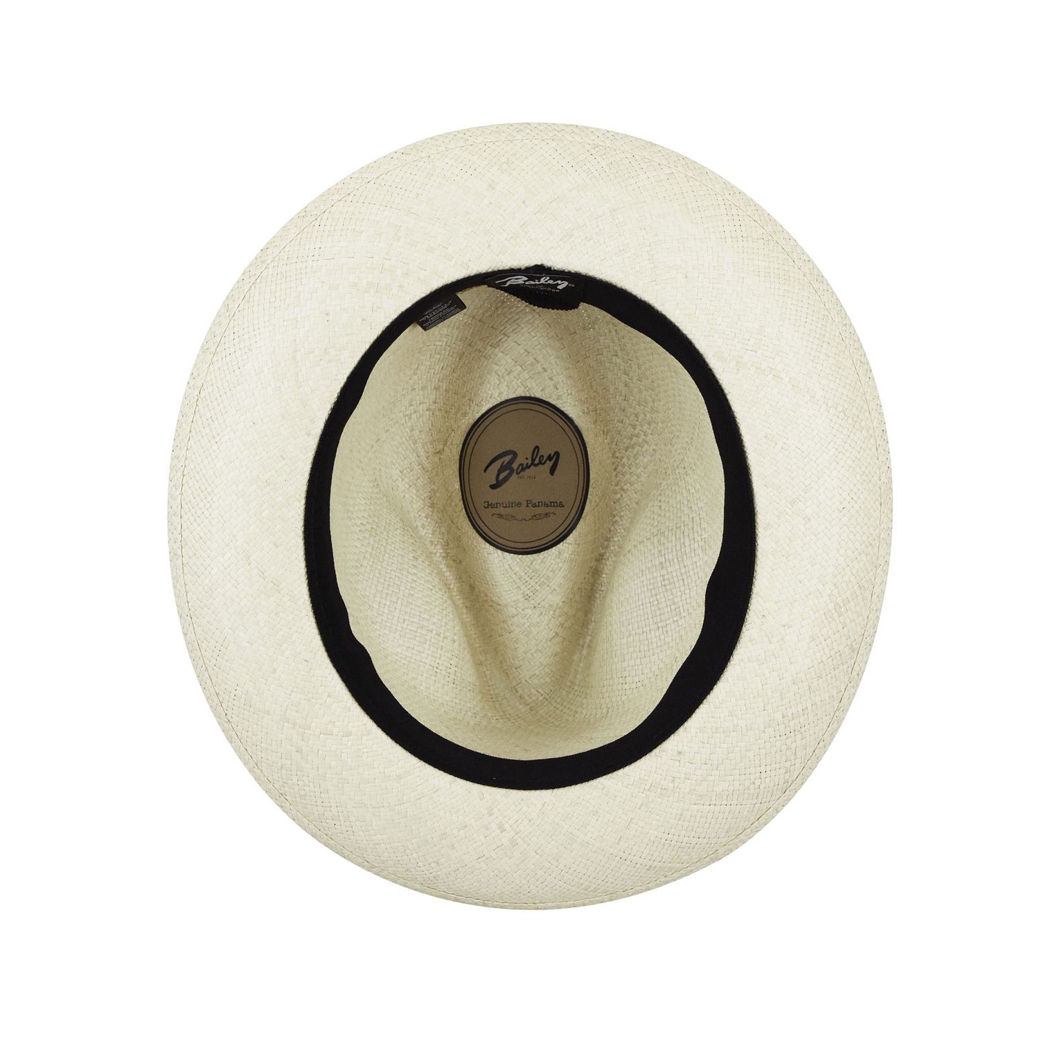 Bailey Straw Panama Fedora - Cuban - Natural with Black Band  display picture 2