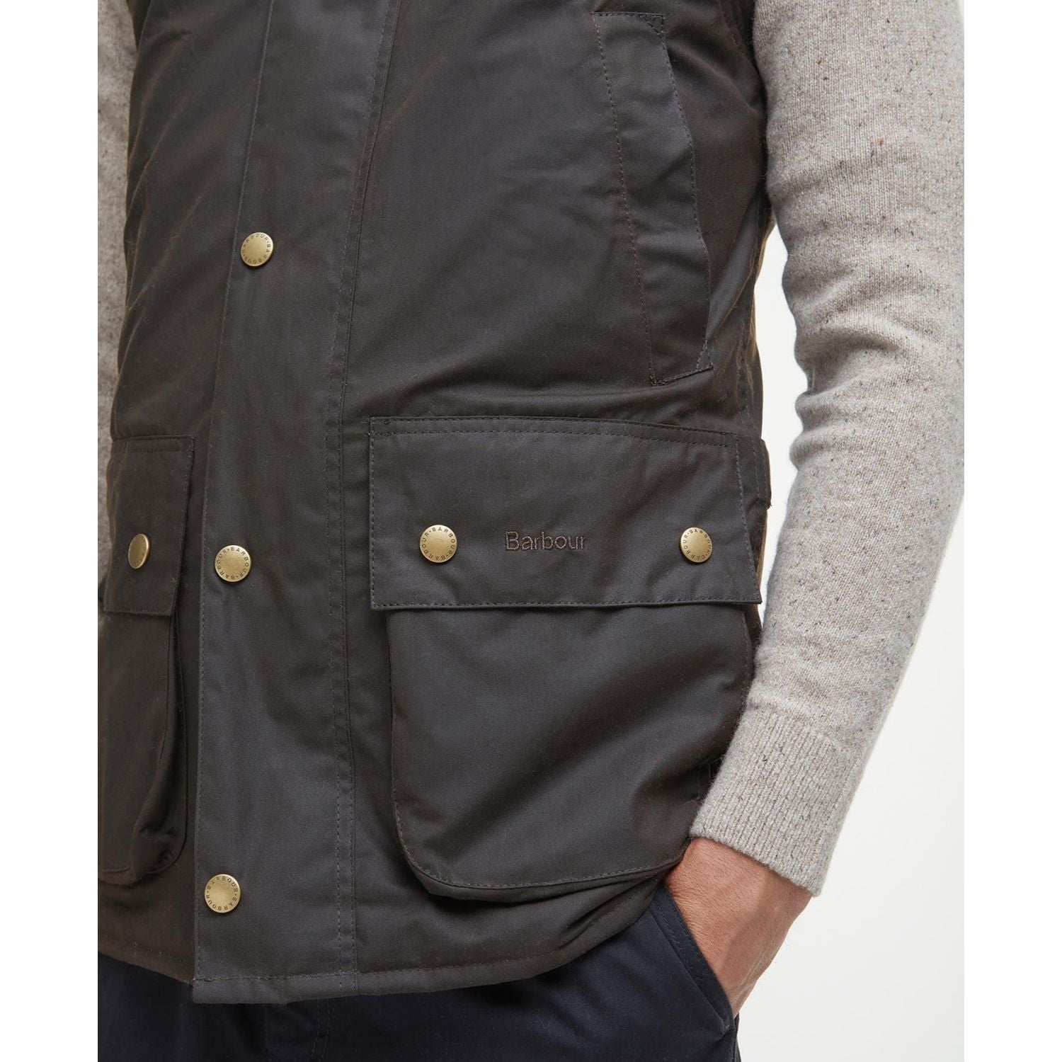 Barbour Men's Westmorland Waxed Waistcoat - Olive (MWX0723OL98