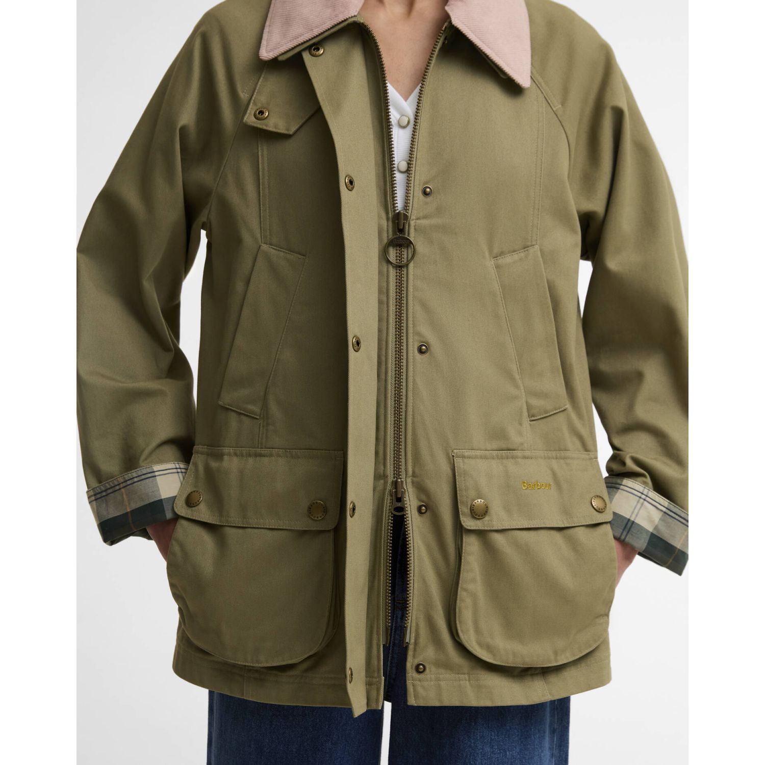 Barbour Women's Modern Beadnell - Light Olive (LCA0379) | Men's