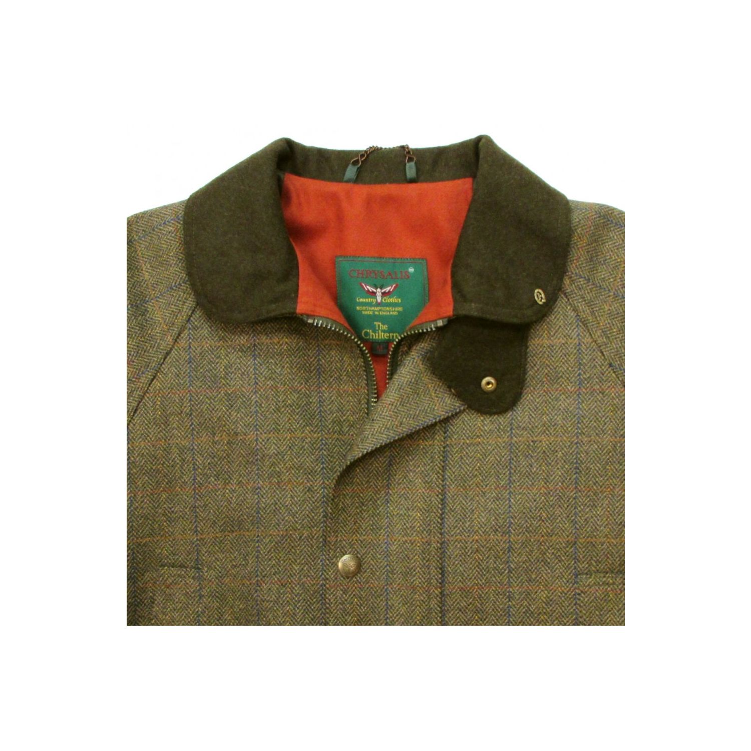 Chrysalis Chiltern Field Coat - Olive/Tan Herringbone with window 