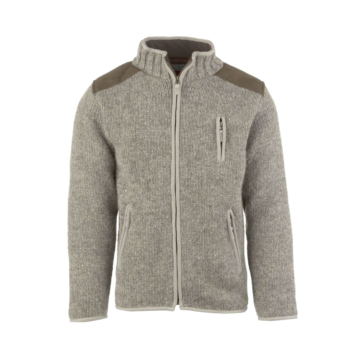 Full-Zip Undyed Wool Sweater-Jacket - Natural | Men's and women's
