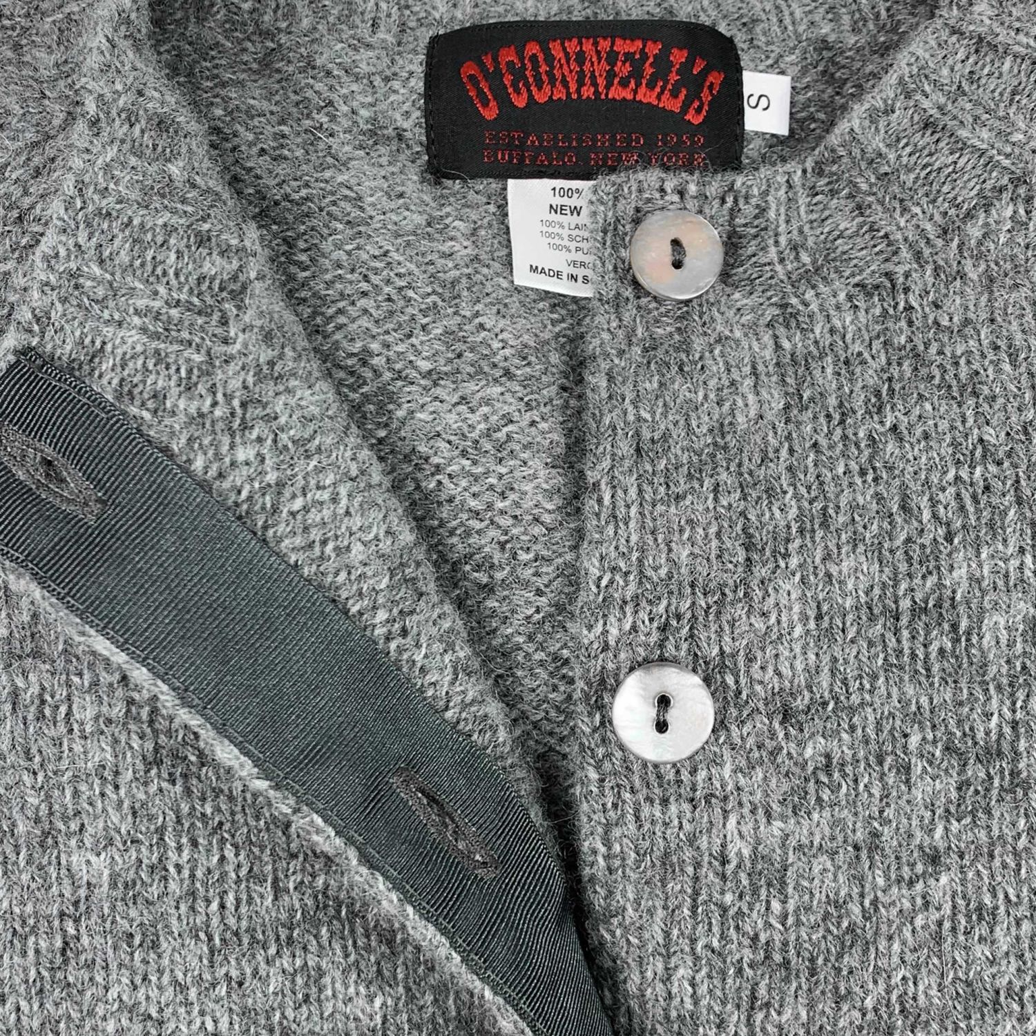 トップス EVCON Shetland Wool Low Gage Cardigan Ladies Shetland Wool Cardigan - Medium Grey | Men's and women's