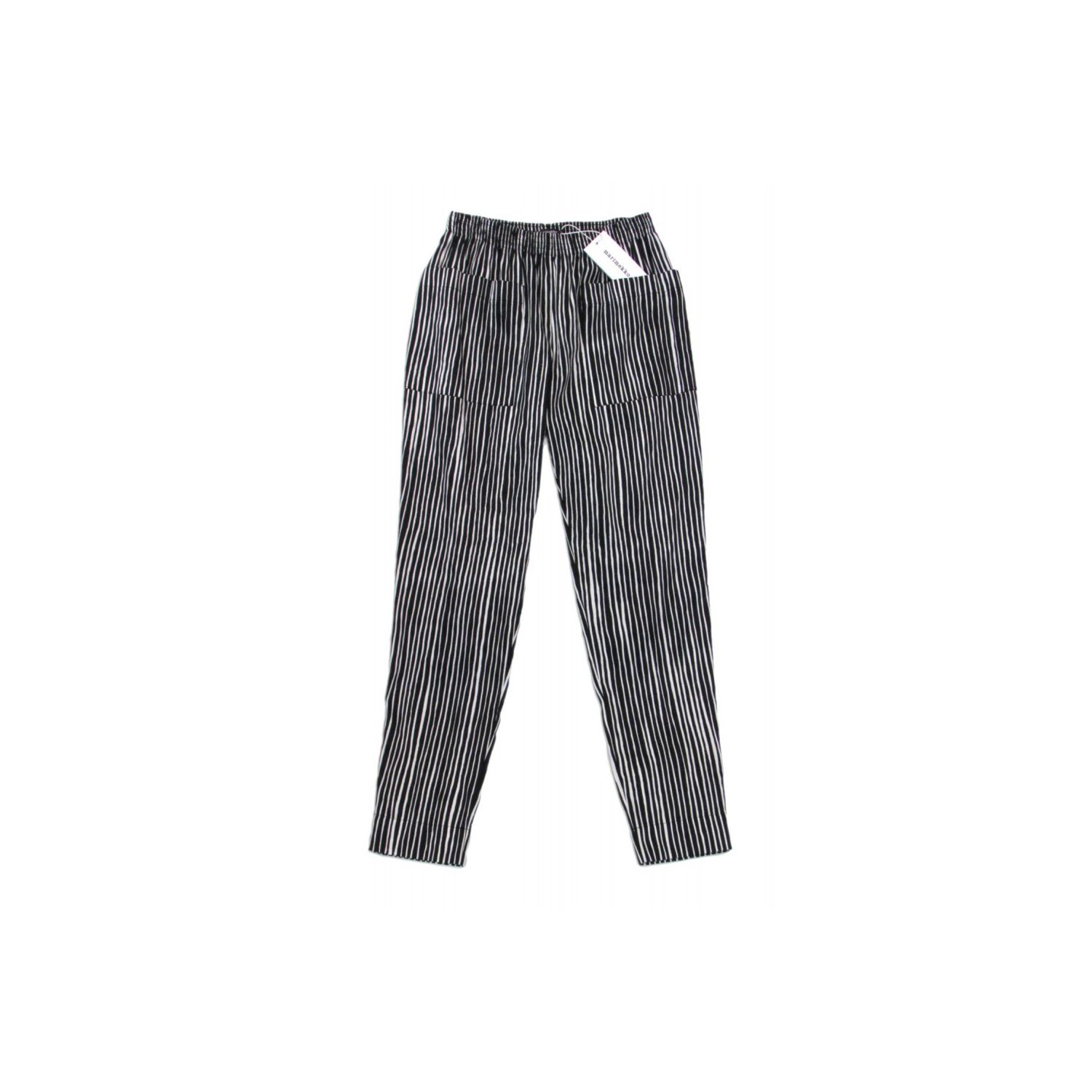 black mesh prom dress Black & White Striped Bell Bottoms - Flare Pants