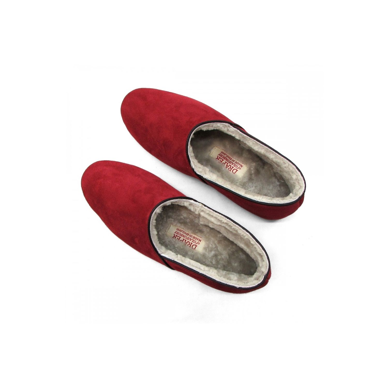 Men's Draper of Glastonbury Slipper - Anton - Cardinal Suede