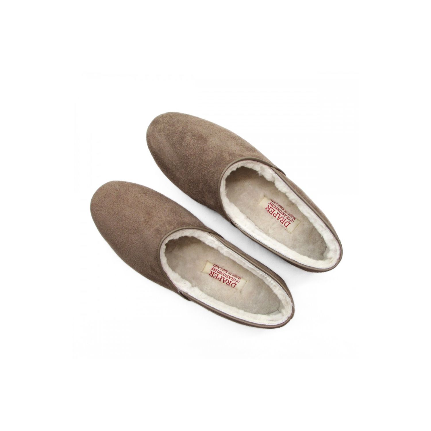 Sheep skin Fuzzy Slippers Draper of Glastonbury Sheepskin Beige White Ladies Hard Sole Sheepskin Slippers - Idaho Wool Growers  main image 4