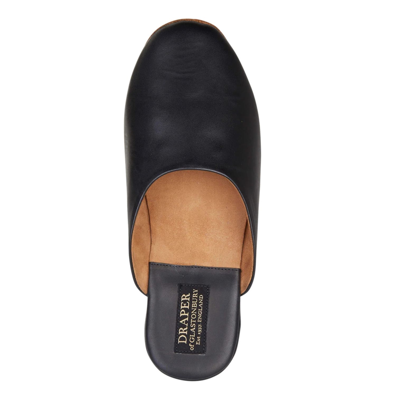 Men's Draper of Glastonbury Slipper - William - Black Leather