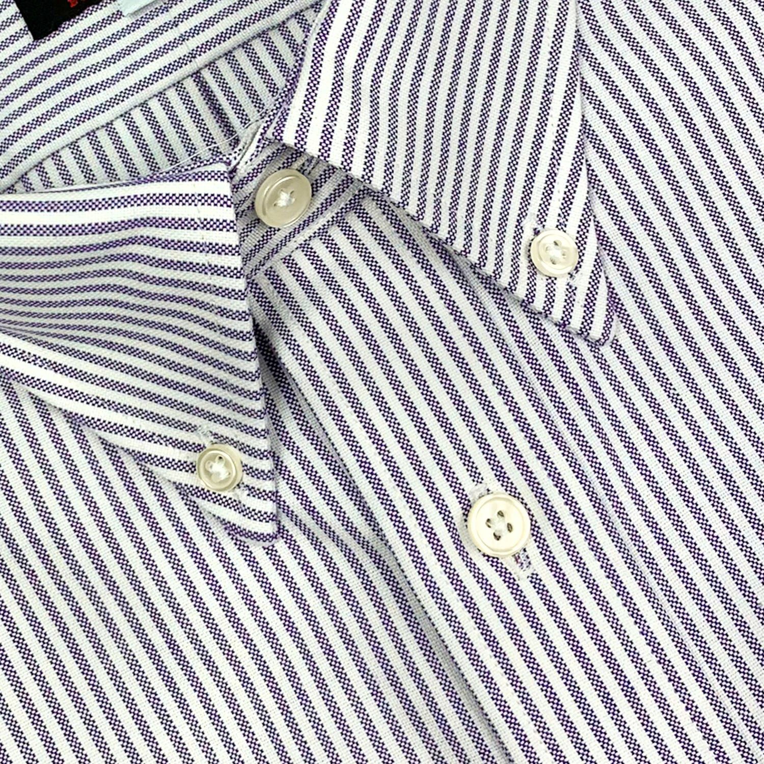 O'Connell's Button Down Dress Shirt - Heavyweight Oxford Cloth University Stripe - Purple | Men's and women's clothing O'Connell's Button Down Dress Shirt - Heavyweight Oxford Cloth University Stripe - Purple | Men's and women's clothing