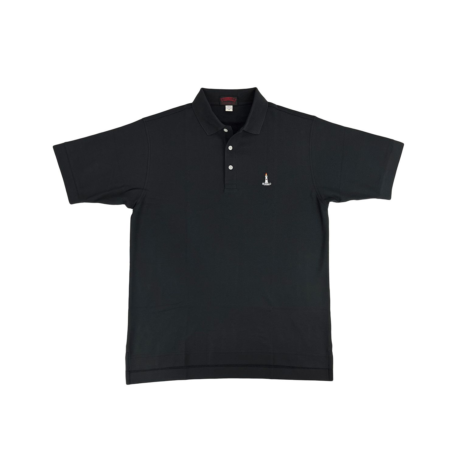 O'Connell's Cotton Pique Polo Shirt - Buffalo Lighthouse - Black