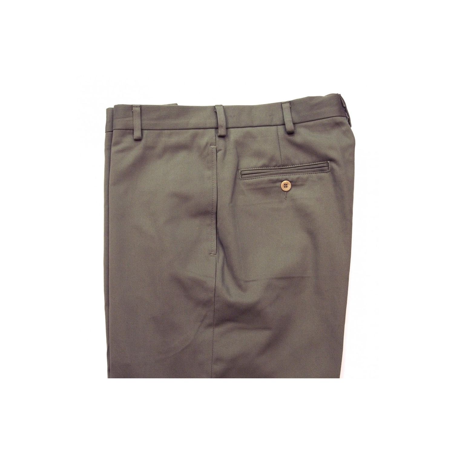 O'Connell's Khakis - plain front Cotton Twill Trousers - Olive