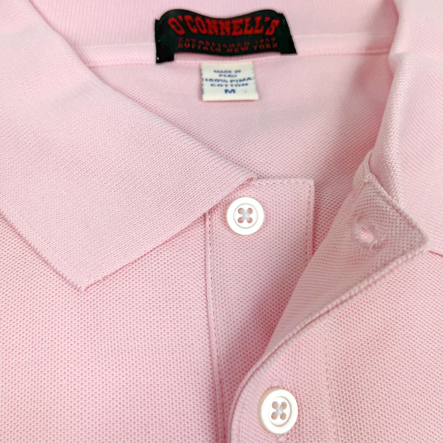 O'Connell's Pique Knit Polo Shirt - Pink | Men's and women's clothing