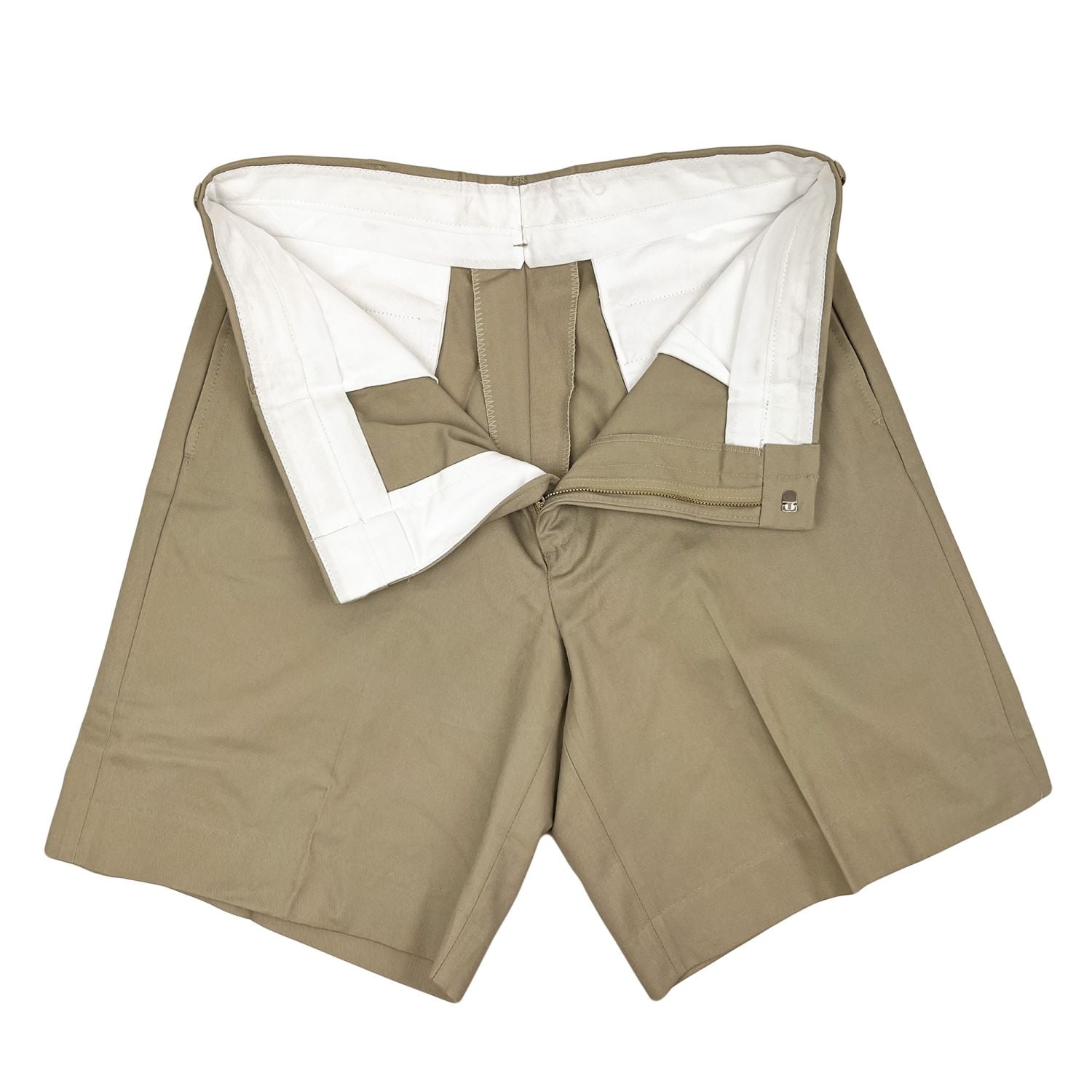 O'Connell's Plain Front Bermuda Shorts - Cotton Twill - Khaki