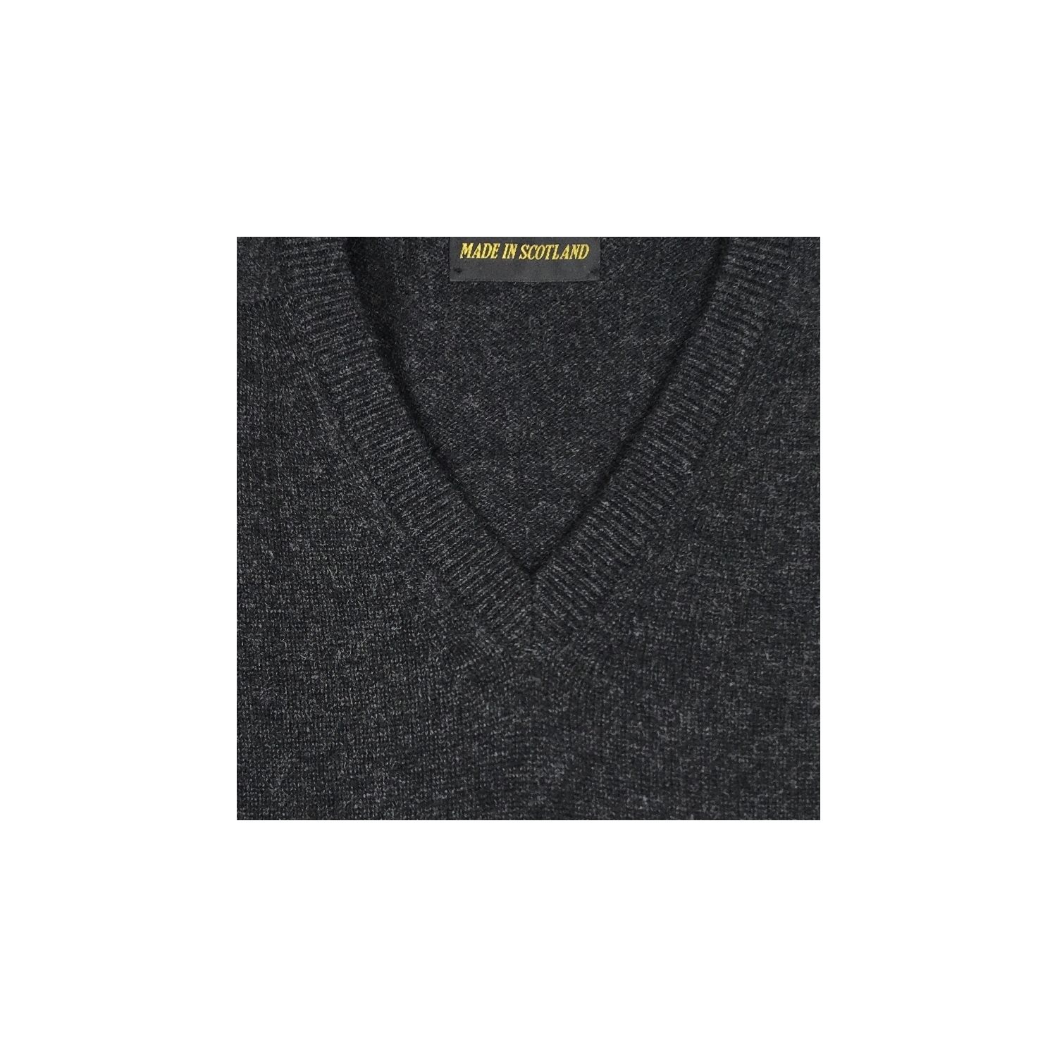 O'Connell's Scottish Cashmere V-Neck Sweater - Charcoal Grey