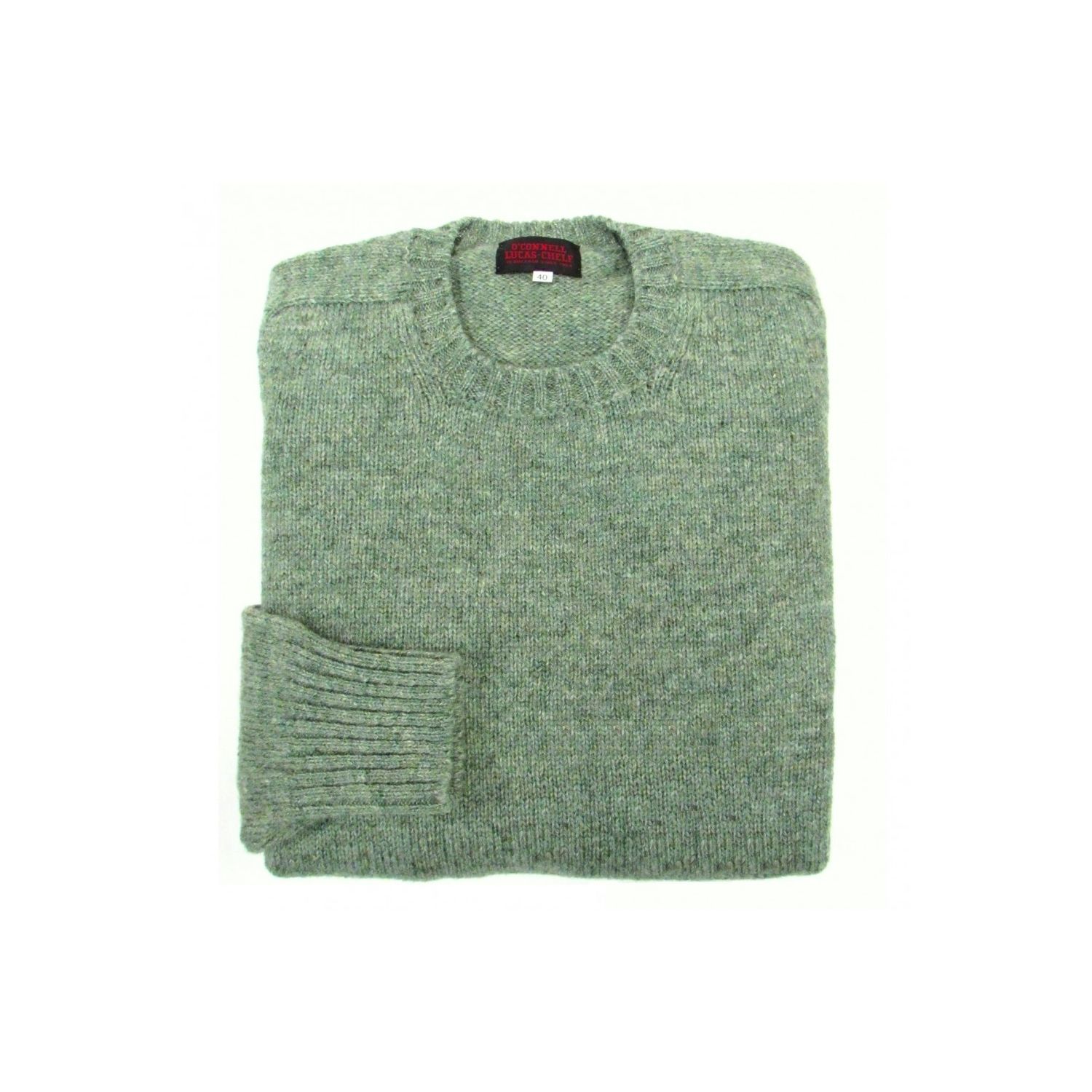 O'Connell's Scottish Shetland Wool Sweater - Green Moss | Men's