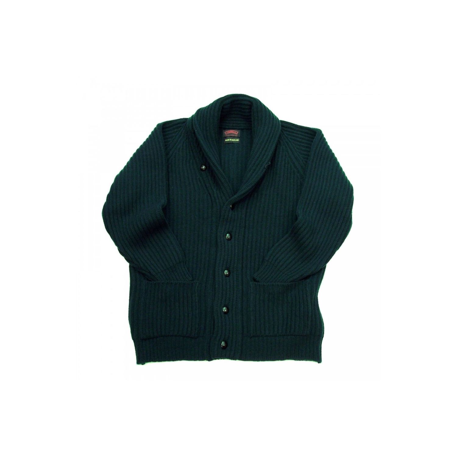 O'Connell's 8-ply Lambswool Cardigan - Tartan Green | Men's and