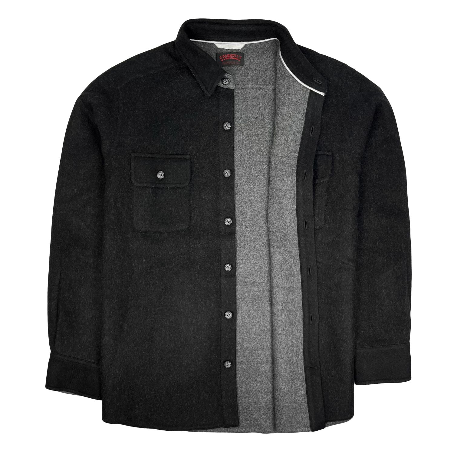 O'Connell's Alpaca Shirt Jacket - Black | Men's and women's clothing