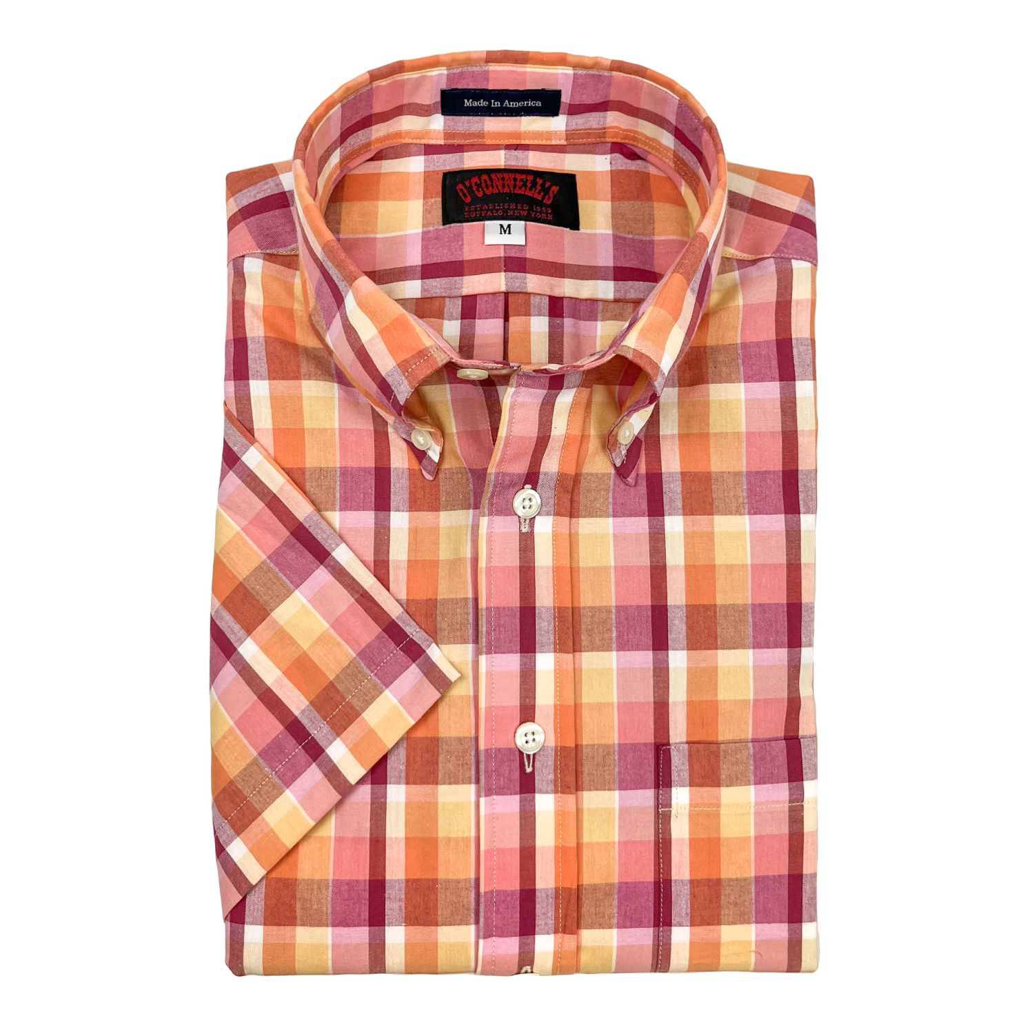 O'Connell's Authentic India Madras - Short Sleeve Shirt - Orange