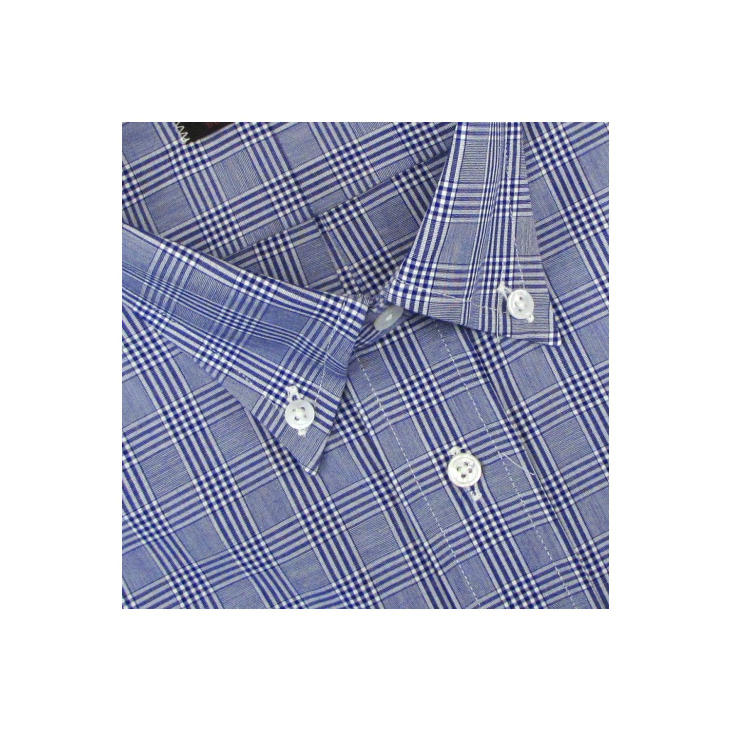 O'Connell's Button Down Dress Shirt - Egyptian Cotton - Navy Glen Plaid O'Connell's Button Down Dress Shirt - Egyptian Cotton - Navy Glen Plaid