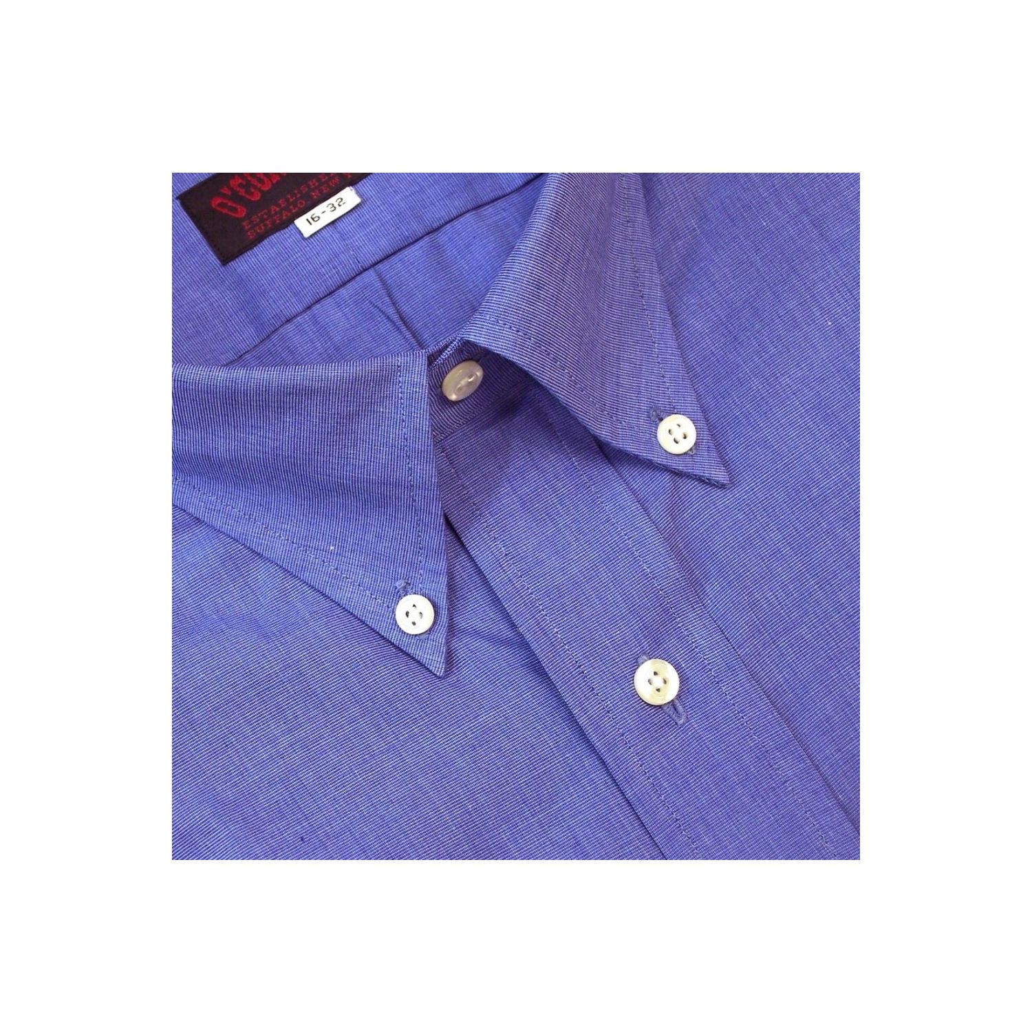 french blue dress shirt Men's Glen Plaid Cuff Set 19 36/37 / Blue sleeved Moisture wicking *Model is 6ft and 170lb wearing a size small O'Connell's Button Down Dress Shirt