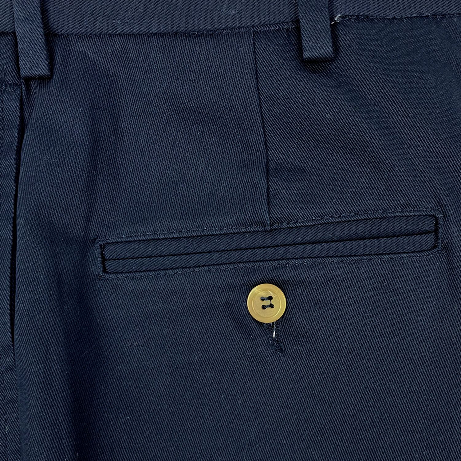 O'Connell's Cotton Twill Trousers - Pleated Front - Navy | Men's