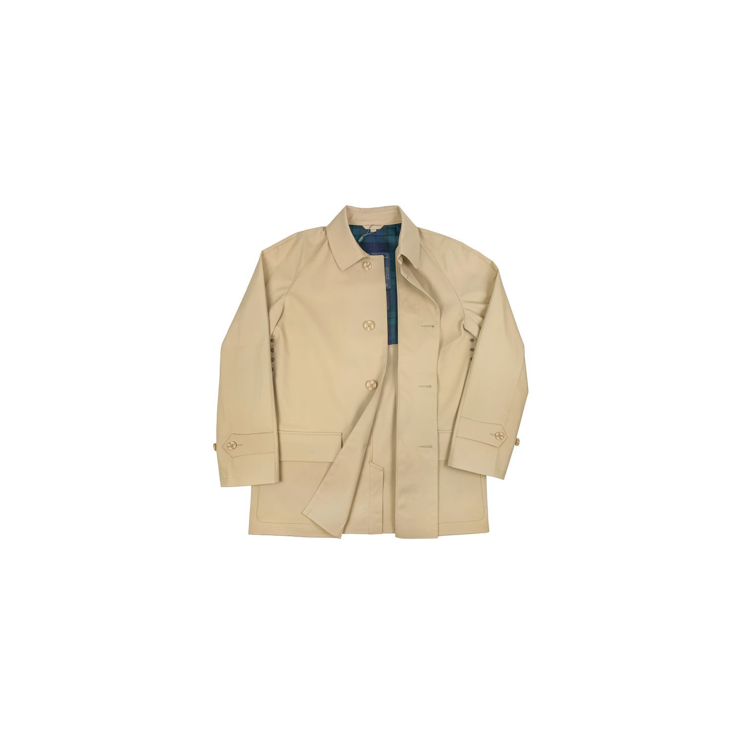 Mackintosh Of Ireland Double Textured Cotton Short Raincoat Camel Mackintosh Of Ireland Double Textured Cotton Short Raincoat Camel