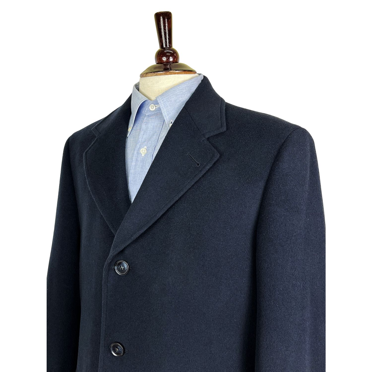 O'Connell's Lambswool 3/4 Length Topcoat - Navy | Men's and