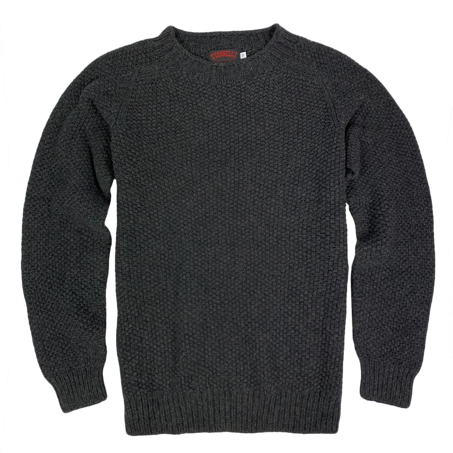 O'Connell's Moss-Stitch Geelong Sweater - Charcoal | Men's and