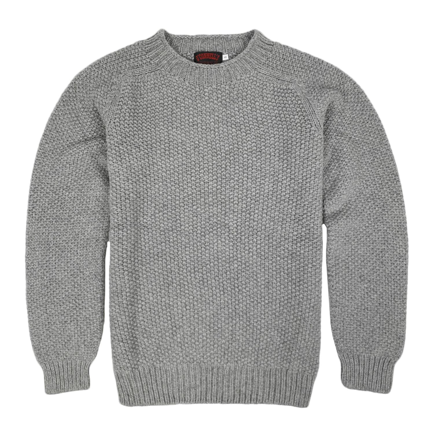 O'Connell's Moss-Stitch Merino Wool Sweater - Flannel Grey | Men's
