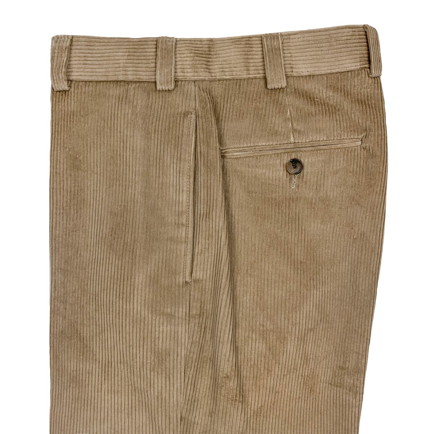 O'Connell's Plain Front 8-Wale Corduroy Trouser - Fawn | Men's and