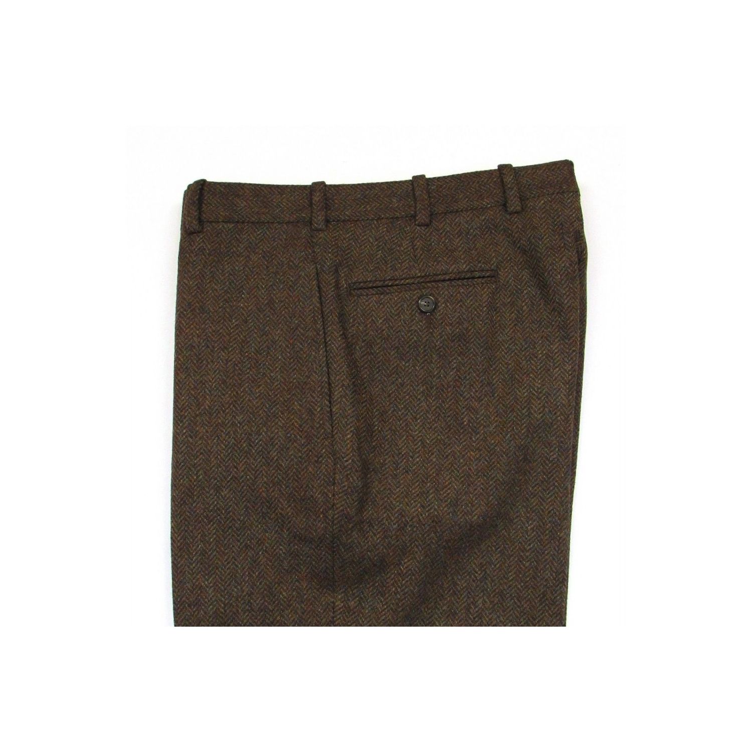 O'Connell's Plain Front Shetland Wool Trousers - Herringbone