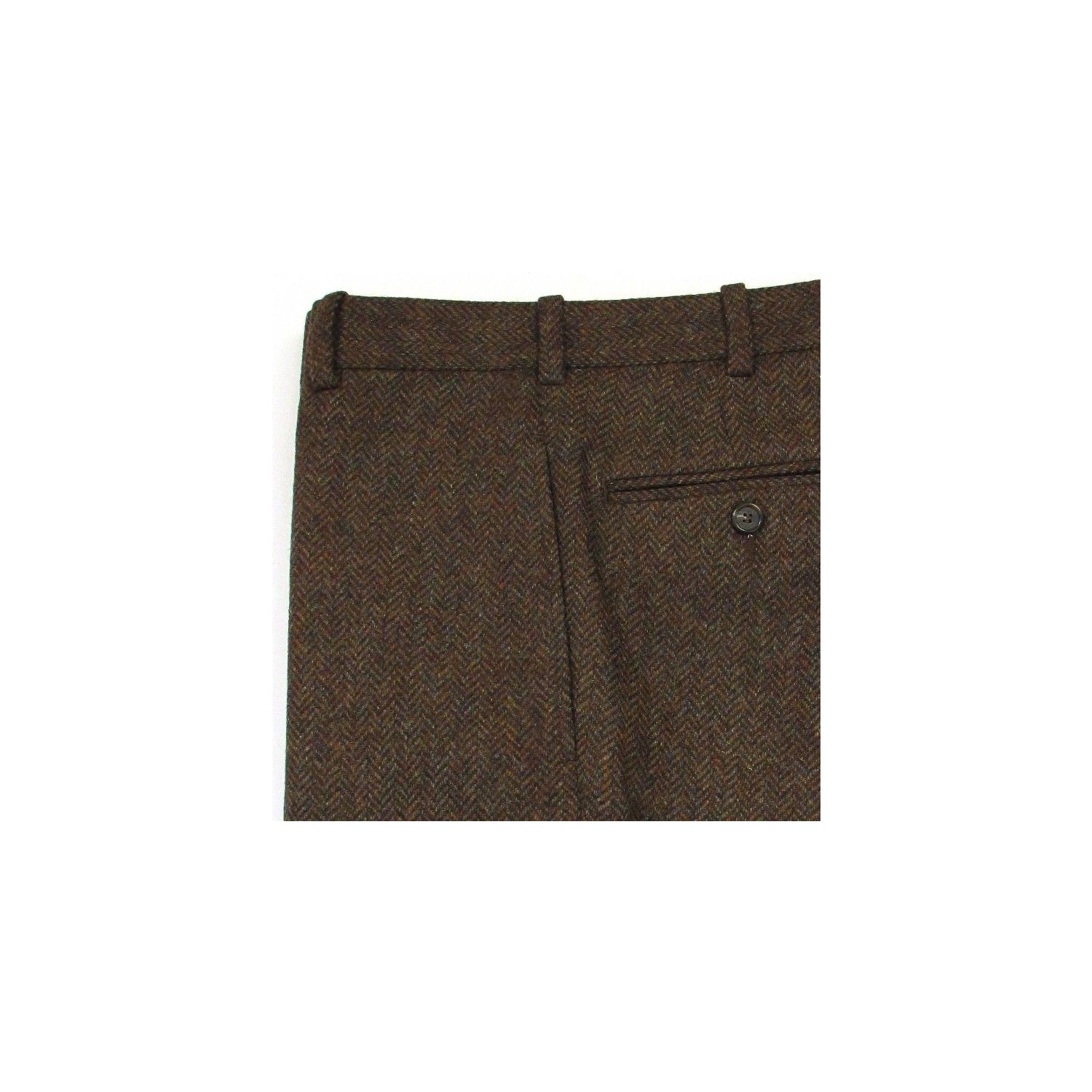 O'Connell's Plain Front Shetland Wool Trousers - Herringbone