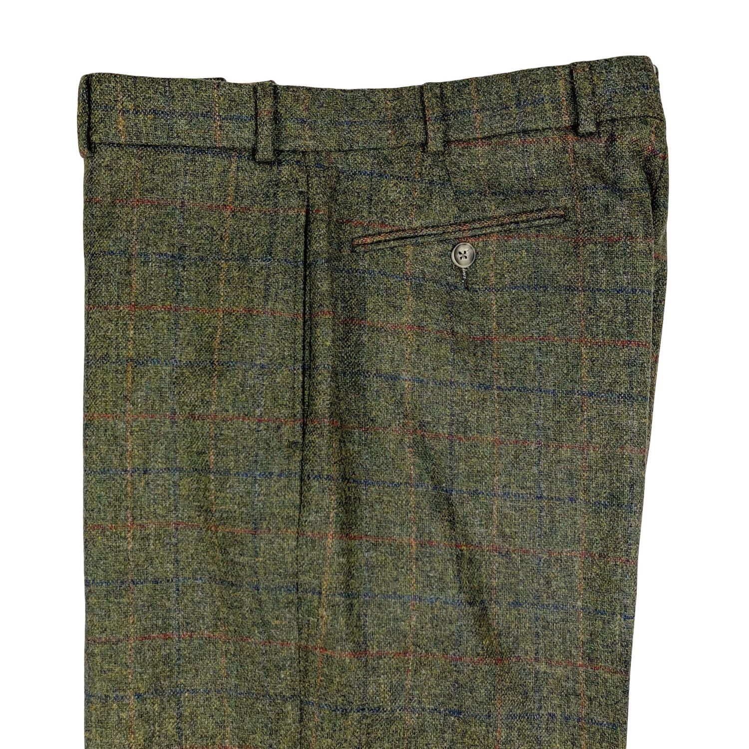 O'Connell's Plain Front Shetland Wool Trousers - Olive with
