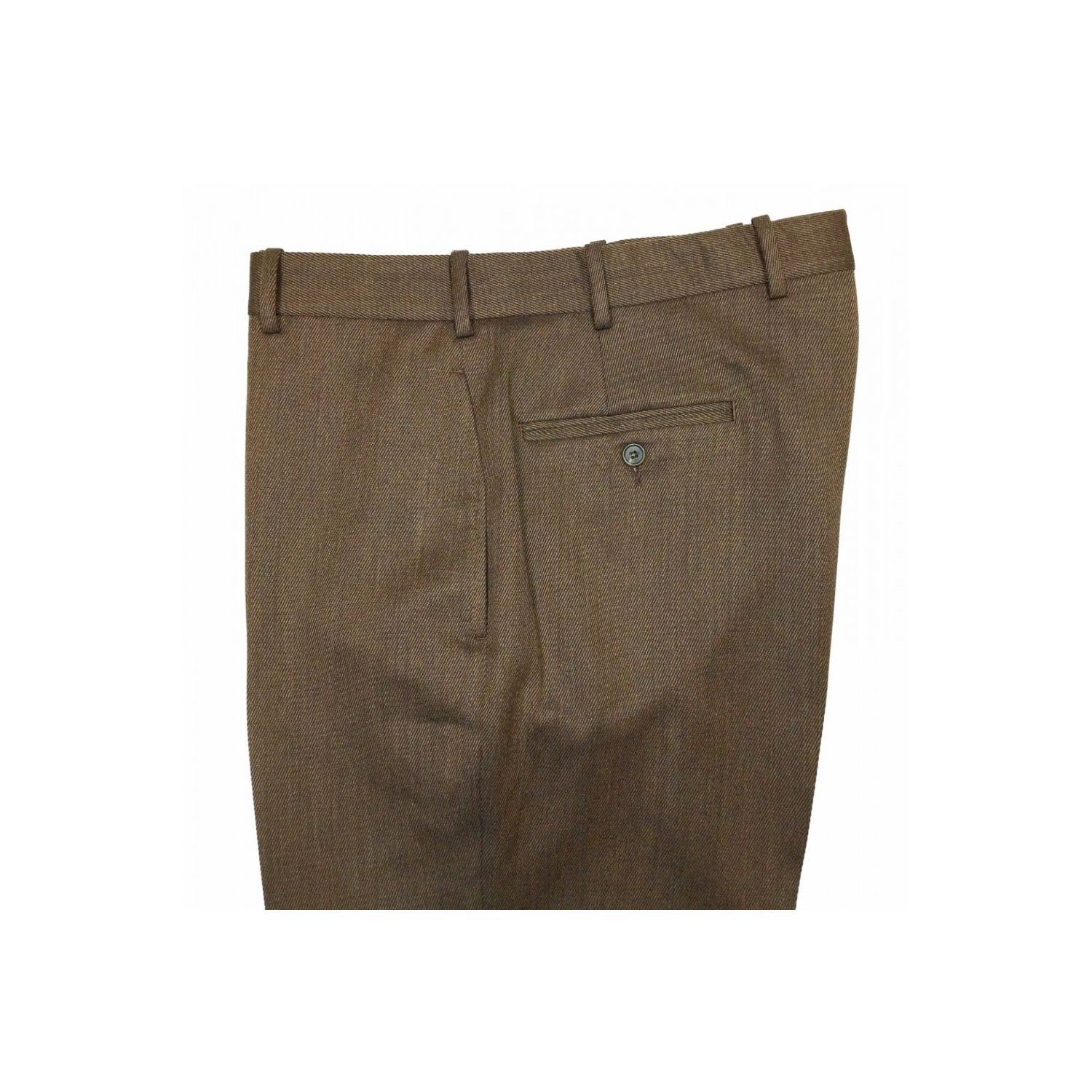 O'Connell's plain front Wool Cavalry Twill Trousers - Brown