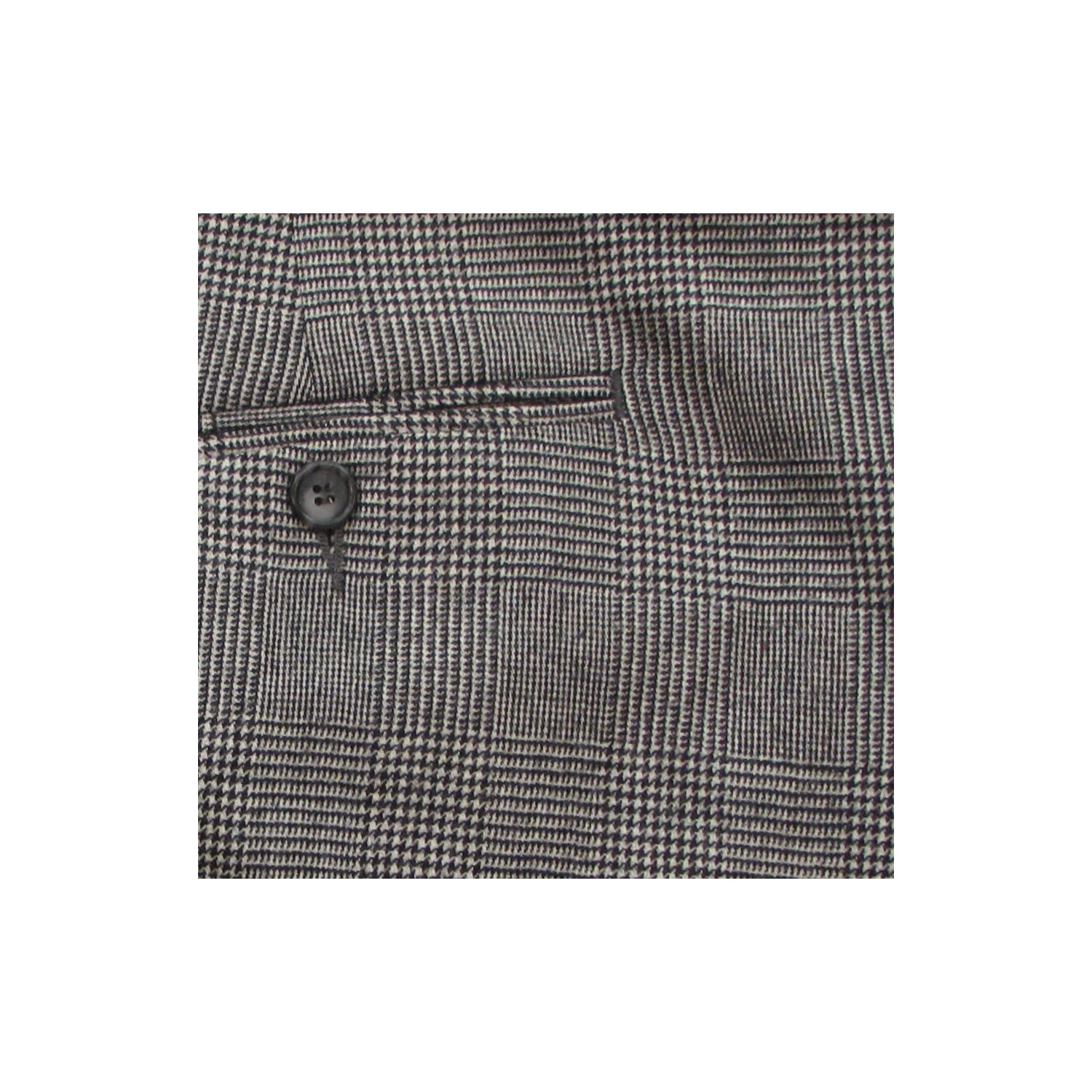 O'Connell's plain front Wool Flannel Trousers - Black & White Glen